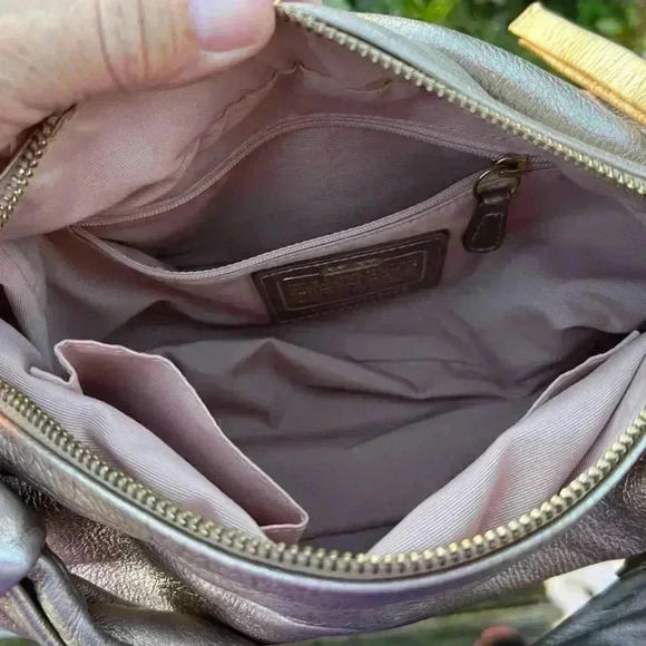 Coach Parker Zip Shoulder Bag Leather Metallic Rose Pink 13465 - Picture 8 of 8